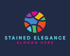 Colorful Mosaic Circle Ball logo design