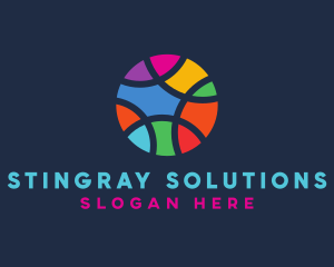 Colorful Mosaic Circle Ball logo design