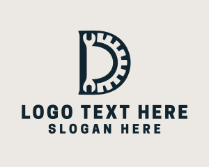 Toolbox - Engine Repair Wrench Letter logo design