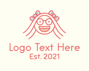 Home School - Smart Happy Girl logo design
