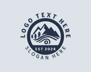 Tourist - Hiker Trekking Mountain logo design