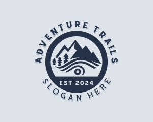 Trekking - Hiker Trekking Mountain logo design