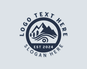 Trekking - Hiker Trekking Mountain logo design