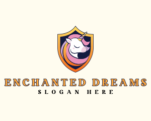 Magical Unicorn Shield logo design