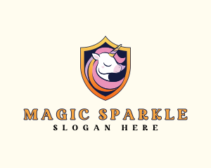 Unicorn - Magical Unicorn Shield logo design