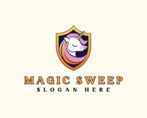 Magical Unicorn Shield logo design