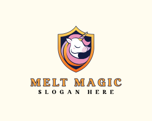 Magical Unicorn Shield logo design