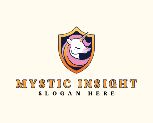 Magical Unicorn Shield logo design