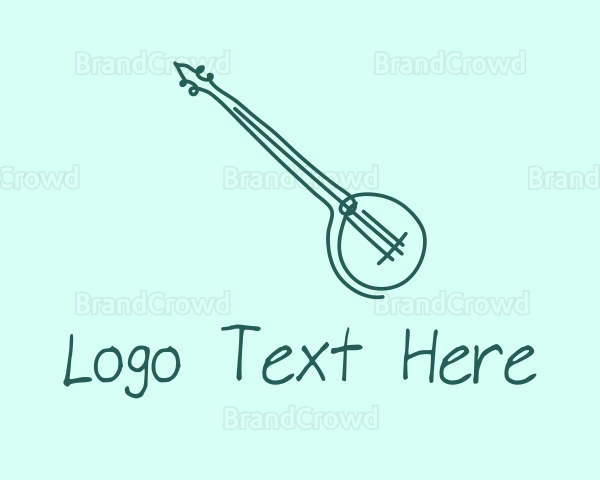 Green Banjo Guitar Logo