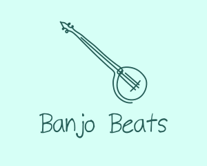 Banjo - Green Banjo Guitar logo design