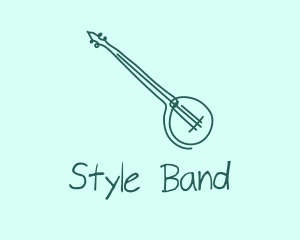 Green Banjo Guitar logo design