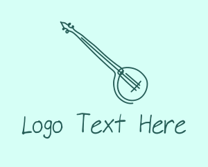 Banjo - Green Banjo Guitar logo design