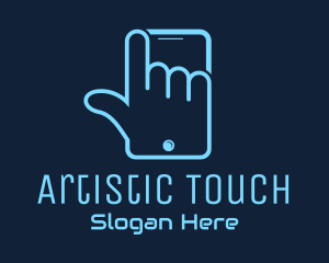 Hand Touch Smartphone logo design