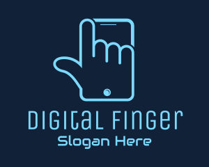 Finger - Hand Touch Smartphone logo design