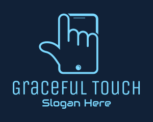 Hand Touch Smartphone logo design