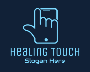 Hand Touch Smartphone logo design