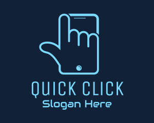 Click - Hand Touch Smartphone logo design