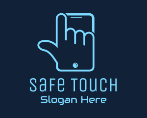 Hand Touch Smartphone logo design