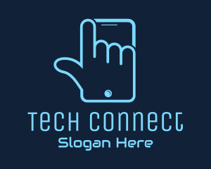 Smartphone - Hand Touch Smartphone logo design