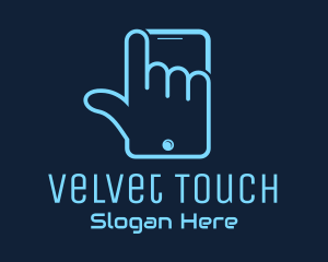 Hand Touch Smartphone logo design