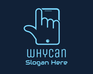 Cyber - Hand Touch Smartphone logo design