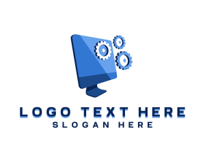 Upgrade - Computer Monitor Cogwheel logo design