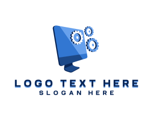 Screen - Computer Monitor Cogwheel logo design