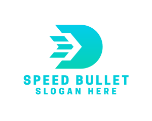 Bullet - Fast Arrow Letter D logo design