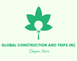 Green Cannabis Bulb Logo