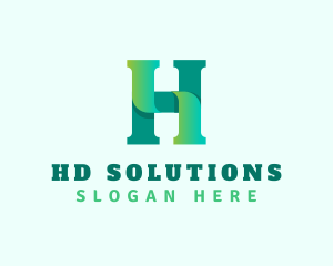 Gradient Tech Letter H logo design