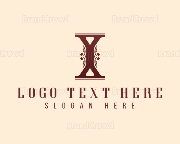 Pillar Decor Letter X Logo