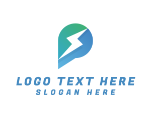 Lightning Bolt - Electrical Energy Letter P logo design