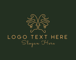 Lady - Butterfly  African Lady logo design