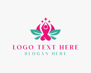 Fitness - Floral Human Meditation logo design