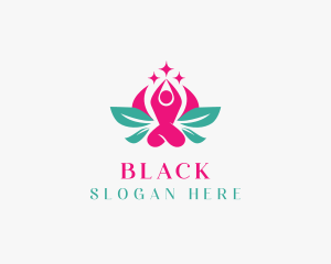 Vegan - Floral Human Meditation logo design