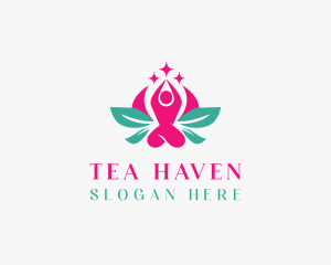 Floral Human Meditation logo design