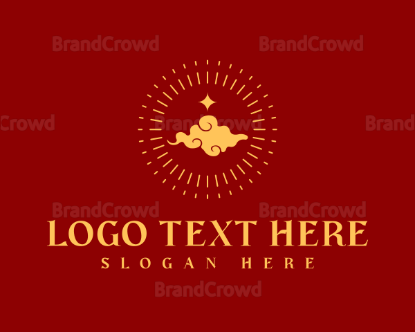 Golden Chinese Cloud Logo