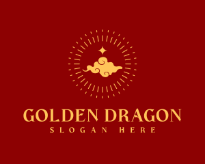 Chinese - Golden Chinese Cloud logo design