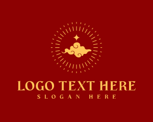 Traditional - Golden Chinese Cloud logo design