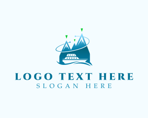 Location - Mountain Cruise Ship Travel logo design