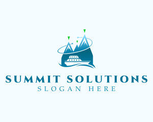 Mountain Cruise Ship Travel logo design