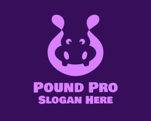 Adorable Purple Hippopotamus Logo