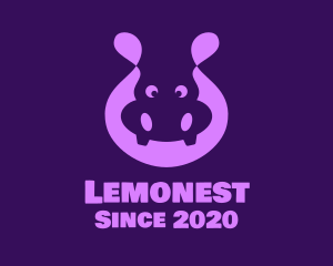 Zoo Animal - Adorable Purple Hippopotamus logo design