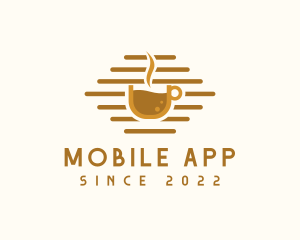 Hot Coffee - Brown Hot Cafe logo design