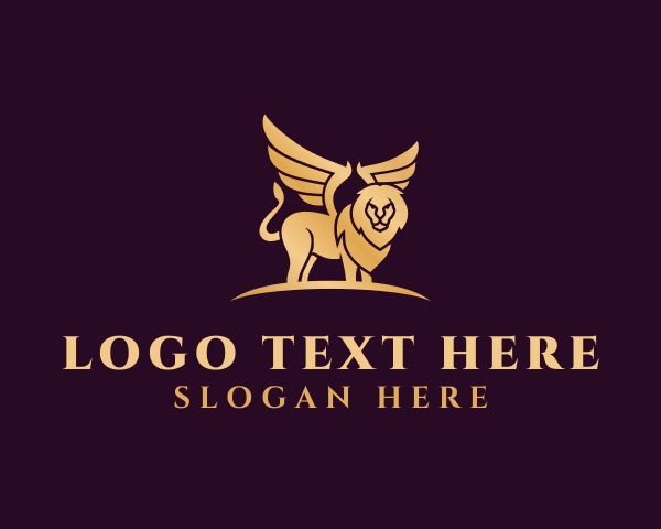 Luxurious - Mythical Griffin Lion logo design