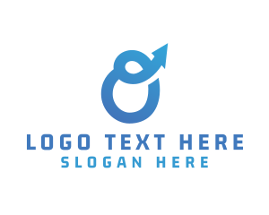 Script - Arrow Loop Letter O logo design