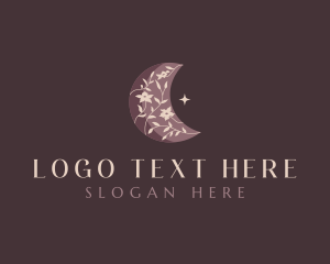 Crescent - Moon Flower Nature Beauty logo design