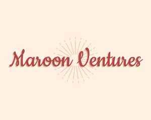 Vacation Sunray Cursive logo design