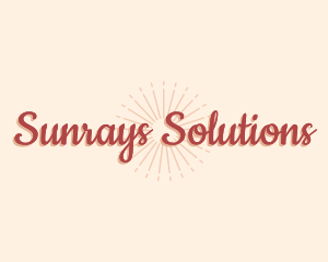 Vacation Sunray Cursive logo design