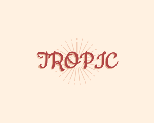 Vacation Sunray Cursive logo design